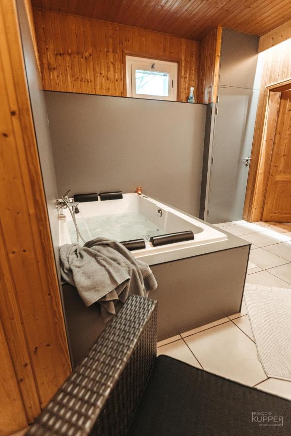 Le Loup Gris - 35 Pers - Vue-Wellness, Butgenbach-Malmedyヴィラ エクステリア 写真
